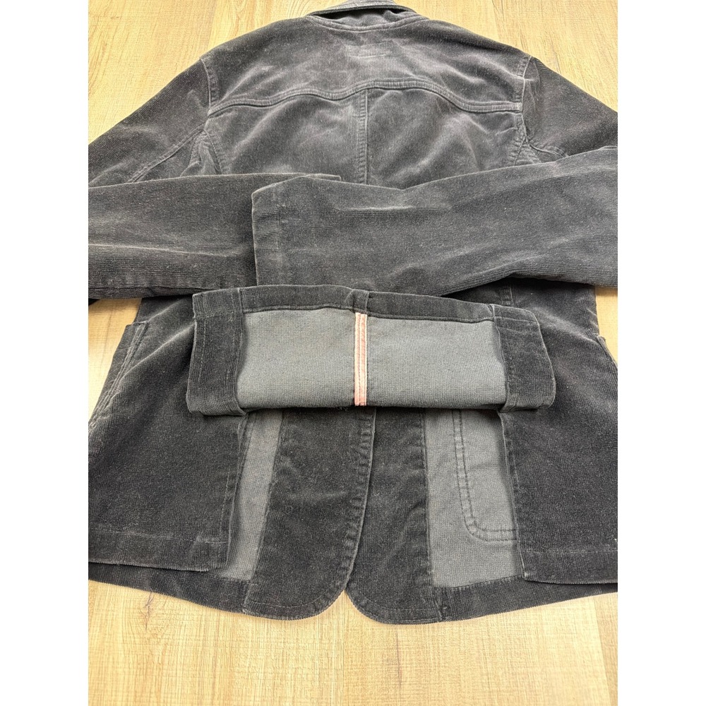 American Eagle Vintage Y2K Corduroy Blazer Jacket Black Womens Medium RN 54485 - Picture 6 of 7